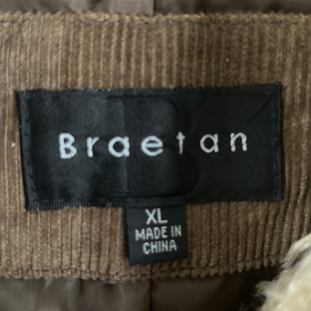 Braetan XL corduroy coat jacket Brown and tan warm office work school vacay - Picture 4 of 16